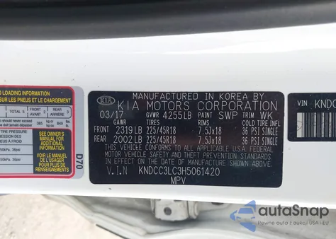 2017 Kia Niro Ex из США, поврежденный, VIN KNDCC3LC3H5061420